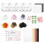 Isetehtud teriaani maskikomplekt T&uuml;hi kassi rebase mask vildikanga lehega Kunstkarusnahast silmav&otilde;rk Karvane loom Kost&uuml;&uuml;mimask Halloweeni peoks Cosplay B