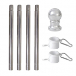 Lipuvarraste sasipundarumiseta metallist ilmastikukindel v&auml;lilipuvarras Lihtne kokku panna segmenteeritud lipuvardad verandaga paadielamute jaoks 150 cm