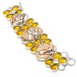 Brecciated Mookaite Gemstone Handmade 925 Sterling Silver Bracelet 7-8 b5o42