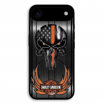 Coque Pour iPhone 17 Air Harley Davidson t&ecirc;te de mort fond gris