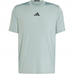 Adidas Treeninguks disainitud Intensiivsus Logo Fitness Niiskust imav &Uuml;mmarguse kaelusega L&uuml;hikeste varrukatega Dopamiini T-s&auml;rk Meeste Topid H&otilde;bedane Roheline JI8187 S