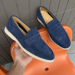 Moodsad meeste klassikalised retro penny-loafersid mokassiinid veisenahast seemisnahast ehtsast nahast moodsad meeste vabaajajalatsid meeste v&auml;lijuhtimispl&auml;tud 38 tumesinine v&auml;rv