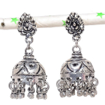 Natural Indian Look Jhumki Gemstone Silver Tribal Bali Earring 1.77 h9i82