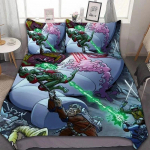 Voodipesukomplektid Ghostbustersi tr&uuml;kiga t&auml;issuuruses tekk voodile pehme soe kate tekikott padjap&uuml;&uuml;rikomplektid t&auml;iskasvanutele poistele voodipesu EU single(135x200cm)