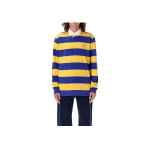 Polo Ralph Lauren triibuline logoga tikitud pikkade varrukatega polos&auml;rk meeste pealisr&otilde;ivad Kollane 710717116-047 S