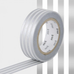 Masking Tape MT Lignes argent - border silver h&otilde;be
