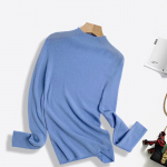 Women's 100% Pure Wool Semi-High Collar Sweater M