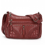 Pehme nahatekstuuriga mitmekihiline crossbody kott Lihtne elegantne, moekas vabaaja ja kerge ema kott