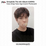 Stray Kids 4. album Karma F&Auml;NNIPOE &uuml;ritus f&auml;nnidele autogrammide jagamisega fotokaart KPOP K-POP Seungmin