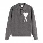 AMI Uus Polo Kraega Kootud Kampsun Jacquard Armastus Meeste Villane Kampsun XL