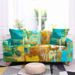 Graffiti Elements elastne diivani kate k&auml;etoe diivani kate Eemaldatavad k&ouml;hakatted pestavad k&otilde;ikeh&otilde;lmavad katted lamamistooli kate 1 seater 90-140cm