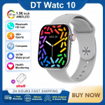 2026 Uus DT Watch 10 Nutikell Meestele Naistele 3D Men&uuml;&uuml; 16 GB Suur M&auml;lu TWS K&otilde;rvaklapid Video Taasesitus NFC Nutikell Apple'ile silicone belt h&otilde;be
