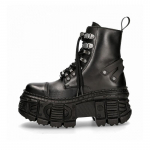 Mood Uus Gooti Punk Meeste Nahast Mootorratta Platvorm Kummikud Must Keskmise S&auml;&auml;reni Taktikalised Saapad Mood 45 35 must