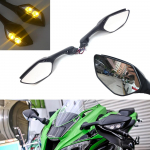 For Kawasaki ZX10R ZX10 ZX 10 R 2011 2012 2013 2014 2015 2014-2015 Motorcycle wide-angle rearview mirrors LED Turn Signal