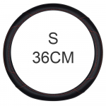DERMAY 36cm Black with Red line Steering Wheel Cover PU Leather Size S for Honda Civic Ciimo Jade SUZUKI Alto NISSAN Juke must