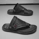 Moodsad nahast sussid meestele Luksuslikud nahast sandaalid Suvised vabaaja slip-on nahast kingad Meeste &uuml;lipehme t&auml;isnahast klipid 38 must