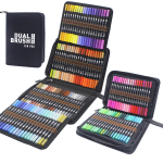 Vesiv&auml;rvilised kunstimarkerid pintselotsikuga kahetipulised peenotsikud joonistamiseks kalligraafia ja maalimise jaoks 12/48/60/72/100/132 v&auml;rvi komplekt kunstitarbed