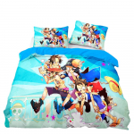 &Uuml;HE OSA Voodipesukomplekt Monkey D.Luffy Tekikott 3D-tr&uuml;kk Tekikott Padjap&uuml;&uuml;r Lapsed Poisid Teismelised Kingitus 135x200cm-2pcs