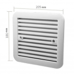 Double Window Side Ventilation Grille for Caravan Fan Airflow in Refrigerators RVs Trailers Boats Weatherproof Design valge