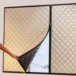 Valgust blokeerivad ja tuulekindlad puuvillased kardinad, isekleepuvad akna tihendavad ja soojustavad kardinad, k&uuml;lmakindlad ja helikindlad W100cm*H50cm(Zipper)