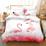 Roosa Flamingo Voodipesu Kollektsioon &Uuml;heinimese Twin T&auml;is Queen King Suuruses Flamingo Voodi Kollektsioon T&auml;iskasvanu Laste Magamistoa Tekikatted Kollektsioonid 3D Anime 013 EU single(135x200cm)