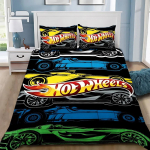 Autod Tekikate Rattad Padjap&uuml;&uuml;r Voodipesukomplekt T&auml;iskasvanud Poiss T&uuml;druk Magamistoa Kaunistus Laste Kingitus &Uuml;he- Kahekohaline Suur Suurus EU Single(135*200cm)3pcs