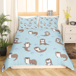 Merilutsud Tekikoti Komplekt Lastele Poistele T&uuml;drukutele Kerge Tekikate Magamistoa Kaunistus Ookeani Mereeluga Teemaline Voodipesu Komplekt Ilma Tekita AU Single(140*210cm)3pcs