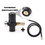 HPA CO2 Madalr&otilde;hu SFR(&Uuml;LIKIIR V&Auml;RSKENDUS) Regulaator Kaugjuhtimisliini V&auml;ljundr&otilde;hk 0-200psi USA Fosteri Kiirliitega 300PSI Manomeeter