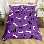 3D prindiga koerak&auml;pa j&auml;ljega voodipesukomplekt King Purple Galaxy Kutsika jalaj&auml;ljega tekikate Lemmikloomad Loomade teemaline tekikate komplekt EU Single(135*200cm)3pcs