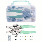 1/8 ja 3/16 Tihendir&otilde;ngaste T&ouml;&ouml;riistakomplekt &Uuml;heskoos Neetpress Tangide Komplekt 160 Kuldse H&otilde;bedase Valge ja Musta Metallist Tihendir&otilde;ngaga army green