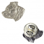 Staffordshire Bull Terrier, Staffy - Silver-plated dog brooch, elegant pin, jacket lapel decoration by Art-Dog brand h&otilde;be