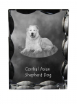 Central Asian Shepherd Dog - crystal with a picture of a dog, glass statuette with a picture, unique frame with a picture from Art-Dog brand puhas