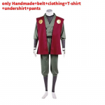 Naruto Jiraiya Cosplay Kost&uuml;&uuml;m Segakootud Puuvilla-Lina Kangast Halloweeni ja Anime Konventsioonideks L