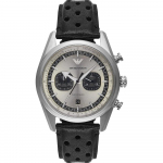 Emporio Armani Racer H&otilde;bedane Must Nahast Meeste Kvarts Kronograaf K&auml;ekell AR11677 h&otilde;be