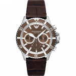 Emporio Armani Sukelduja stiilis kvarts kronograaf kuup&auml;evaga pruunist nahast meeste k&auml;ekell AR11486 pruun
