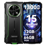 DOOGEE FIRE 5 Android 15 Tugevdatud nutitelefon 13000mAh akuga, 12GB+64GB/2TB laiendatav nutitelefon, 6.6 HD+ 90Hz IPS, 13MP kaamera, NFC, IP68/69K oranž