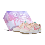 Nike Dunk Leather Slip Resistant, Abrasion Resistant, Lightweight Low top Skateboard Shoes GS Pink White Mocha DX6063-131(TeamK-S-BOX) 40 white