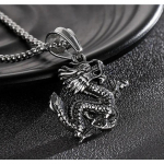 Uus loominguline sodiaagidraakoni ripats meestele, titaanterasest draakoniripats, trendikas titaanterasest ehtripats 50CM(Necklace Size) h&otilde;be