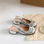 Valged prantsuse retro paksude kontsadega k&otilde;rgendatud ninaga sandaalid naistele 2025 uus suvine kandmine seelikuga lahedad sussid 35 h&otilde;be