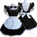 Scione naiste naiste cosplay kost&uuml;&uuml;m, suur suurus S-5XL nukukrae Retro neiu kleit Armas prantsuse teenija riietus 4XL must