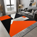 Oranž geomeetriline vaip elutuppa Kaasaegne luksuslik kaunistus Kodused vaibad magamistuppa Suur suurus libisemiskindel kergesti puhastatav p&otilde;randamatt 60x90cm black