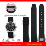 Kvaliteetne fluorokaut&scaron;ukist rihm IWC Pilot Mark 18 Spitfire Fighter Portugal k&auml;ekella jaoks pehme FKM kumm 20mm 21mm meeste k&auml;ev&otilde;ru 21mm width black