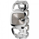Gucci YA125402 G pruuni sihverplaadiga 30 mm naiste k&auml;ekell 30 mm h&otilde;be
