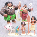 6 tk/komplekt Multifilmifilm Moana Anime Moana Maui Pealik Tui Nukk Kujukesed Tegevuskuju Mudel Kogumiskaunistus M&auml;nguasjad Kingitused