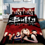 Tekikott-padjap&uuml;&uuml;r Voodipesukomplekt Buffy, vampiiride tapja T&auml;iskasvanu Poiss T&uuml;druk Magamistoa kaunistus Lastele Kingitus &Uuml;heinimesevoodi Suur 135x200cm
