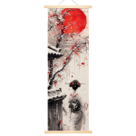 Jaapani gei&scaron;a vertikaalsed seinavaibad 40x120cm Seinale riputatav kunstiline seinavaip Veekindel Dekoratiivne elutoa magamistoa sisekujunduse jaoks gray