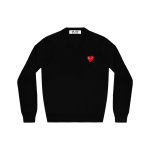 Comme des Gar&ccedil;ons PLAY COMME des GARCONS PLAY V-kaelusega kampsun Punane embleem 'Must' Meeste AZ-N002-051-1 L gray