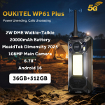 OUKITEL WP61 PLUS 5G V&auml;li nutitelefon Android 16--20000mAh K&auml;ep&auml;rane 36GB+512GB, 6.8 120Hz, 108MP+8MP &Ouml;&ouml;, Walkie-talkie/IP68/Dual SIM 5G/NFC/GPS must