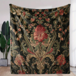 [1 tk Vintage Lilleline Tekk] 1 tk Pehme Soe Vintage Lillemustriga Flanellist Tekk | Aastaringselt Kasutatav Visketekk Diivani, Voodi, Auto, Kontori jaoks 130x150cm gray