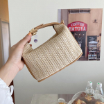Yogodlns suvine v&auml;ike &otilde;lgedest k&auml;ekott Trendikas &otilde;lakott kootud &auml;mbriga p&otilde;ikkott vabaaja mere&auml;&auml;rne rannakott 20x11x12cm khaki